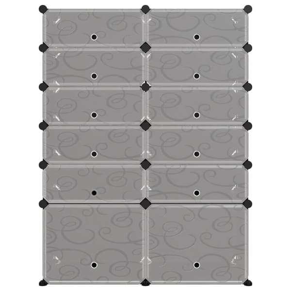 vidaXL skoreol 94x37x125 cm PP sort