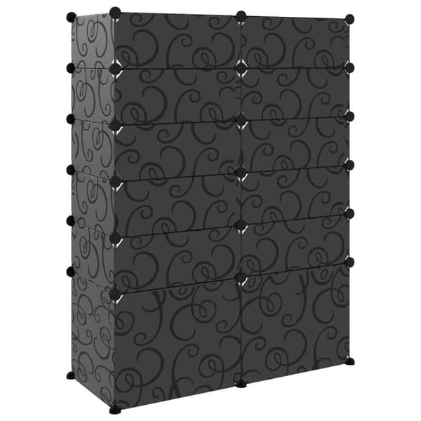 vidaXL skoreol 94x37x125 cm PP sort