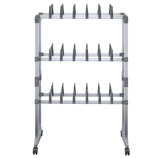 vidaXL skostativ med hjul 66x27x100 cm sølvfarvet