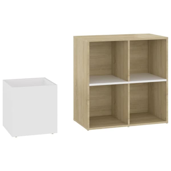 vidaXL skoskab 105x35,5x70 cm konstrueret træ hvid og sonoma-eg