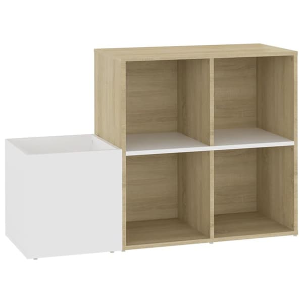 vidaXL skoskab 105x35,5x70 cm konstrueret træ hvid og sonoma-eg