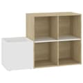 Miniatyrbillede 1 af 10: vidaXL skoskab 105x35,5x70 cm konstrueret træ hvid og sonoma-eg