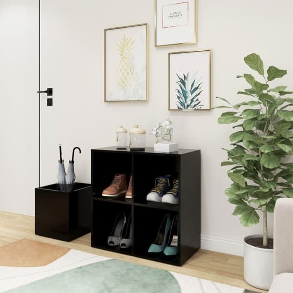 vidaXL Eteisen kenkäkaappi musta 105x35,5x70 cm tekninen puu