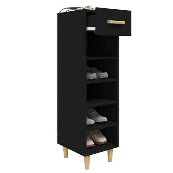 vidaXL skoskab 30x35x105 cm konstrueret træ sort