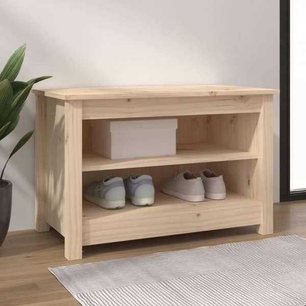 vidaXL skobænk 70x38x45,5 cm massivt fyrretræ