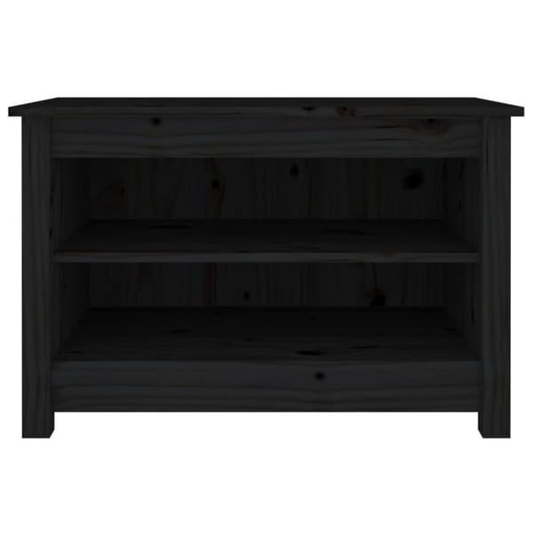 vidaXL Kenkäpenkki musta 70x38x45,5 cm täysi mänty