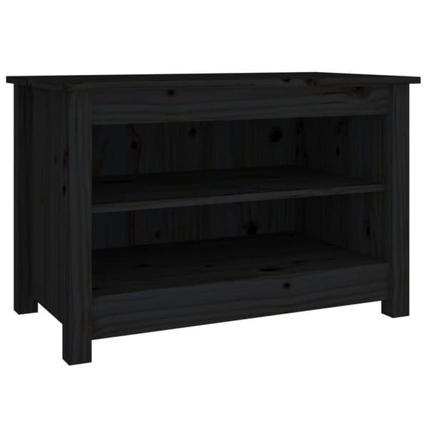 vidaXL Kenkäpenkki musta 70x38x45,5 cm täysi mänty
