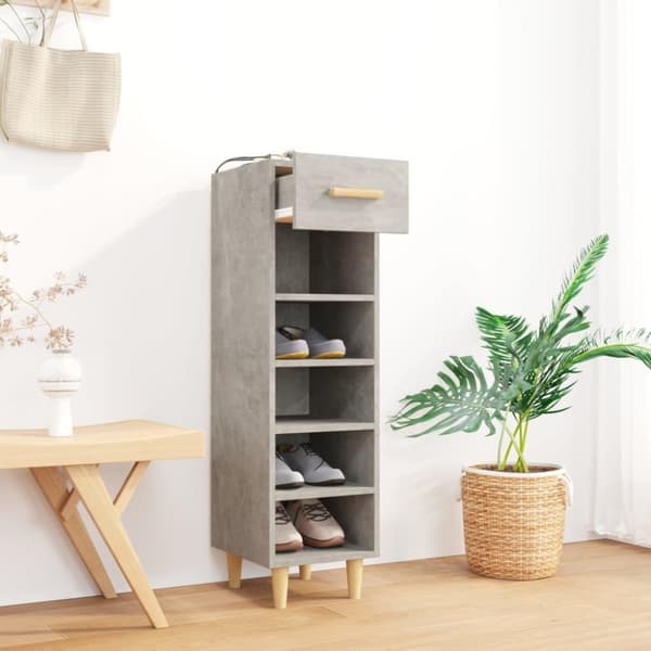 vidaXL skoreol 30x35x105 cm konstrueret træ betongrå