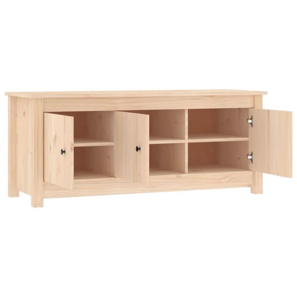 vidaXL skoskab 110x38x45,5 cm massivt fyrretræ