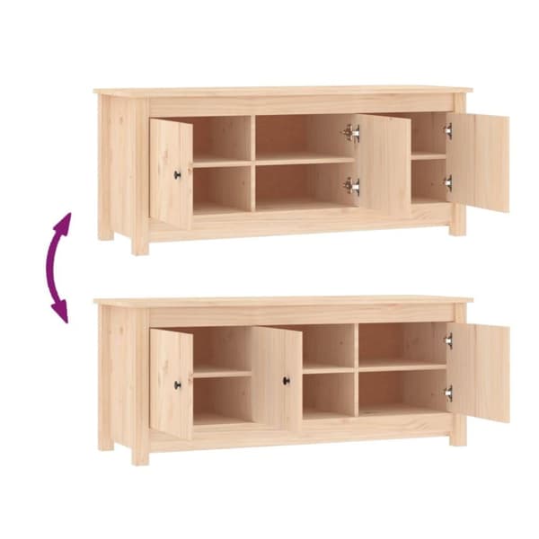 vidaXL skoskab 110x38x45,5 cm massivt fyrretræ