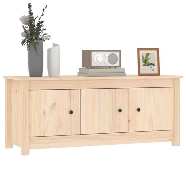 vidaXL skoskab 110x38x45,5 cm massivt fyrretræ