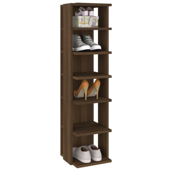 vidaXL skoreol 27,5x27x102 cm konstrueret træ brun egetræsfarve