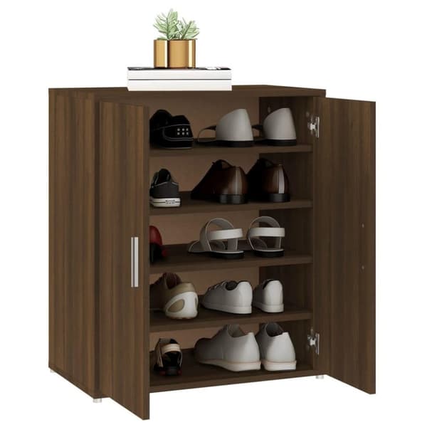 vidaXL Kenkäteline ruskea tammi 60x35x70 cm tekninen puu