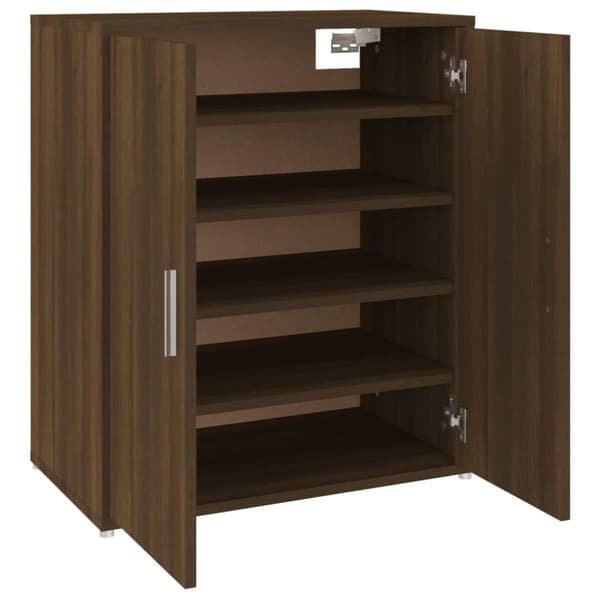 vidaXL Kenkäteline ruskea tammi 60x35x70 cm tekninen puu