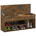 Miniatyrbillede 3 af 9: vidaXL skobænk 105x30x45 cm konstrueret træ røget egetræsfarve
