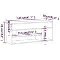 Miniatyrbillede 7 af 9: vidaXL skobænk 105x30x45 cm konstrueret træ røget egetræsfarve