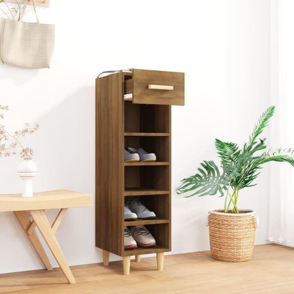 vidaXL skoreol 30x35x105 cm konstrueret træ brun egetræsfarve