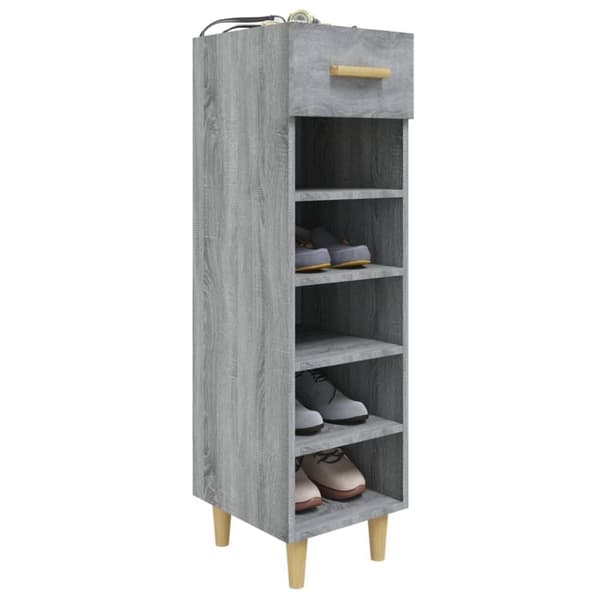 vidaXL Kenkäkaappi harmaa Sonoma 30x35x105 cm tekninen puu