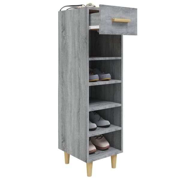 vidaXL Kenkäkaappi harmaa Sonoma 30x35x105 cm tekninen puu