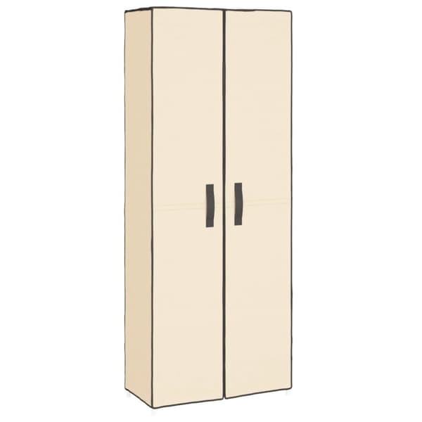 vidaXL Skoskap kremhvit 60x30x166 cm stoff
