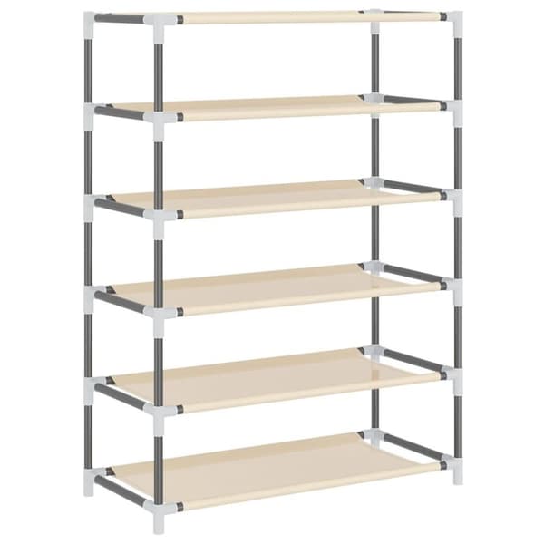 vidaXL Skoskap kremhvit 60x28x90 cm stoff
