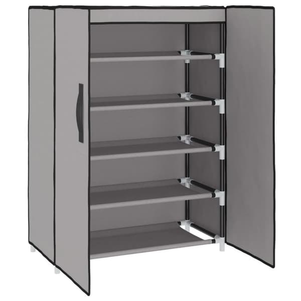 vidaXL Skoskap grå 60x28x90 cm stoff