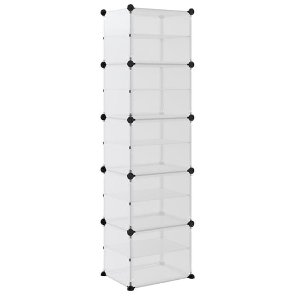 vidaXL Skostativ gjennomsiktig 44x31,5x153,5 cm PP