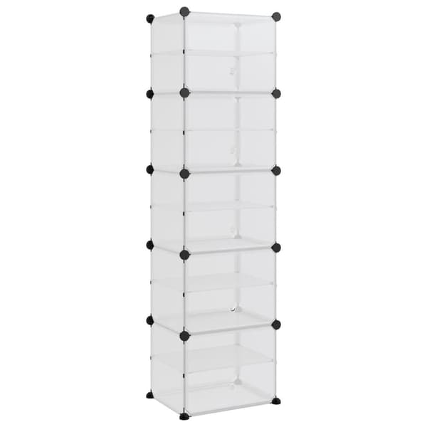 vidaXL Skostativ gjennomsiktig 44x31,5x153,5 cm PP