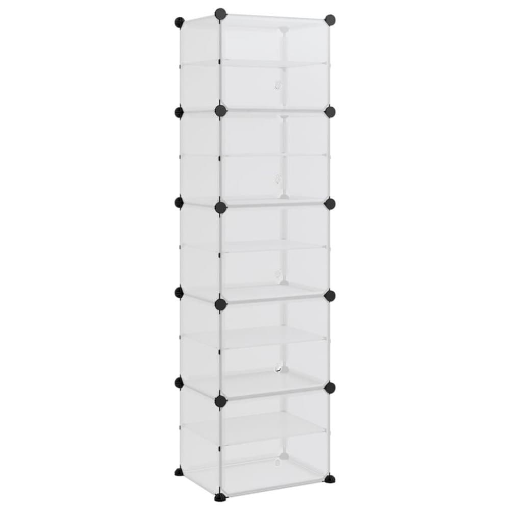 vidaXL Skohylla transparent 44x31,5x153,5 cm PP