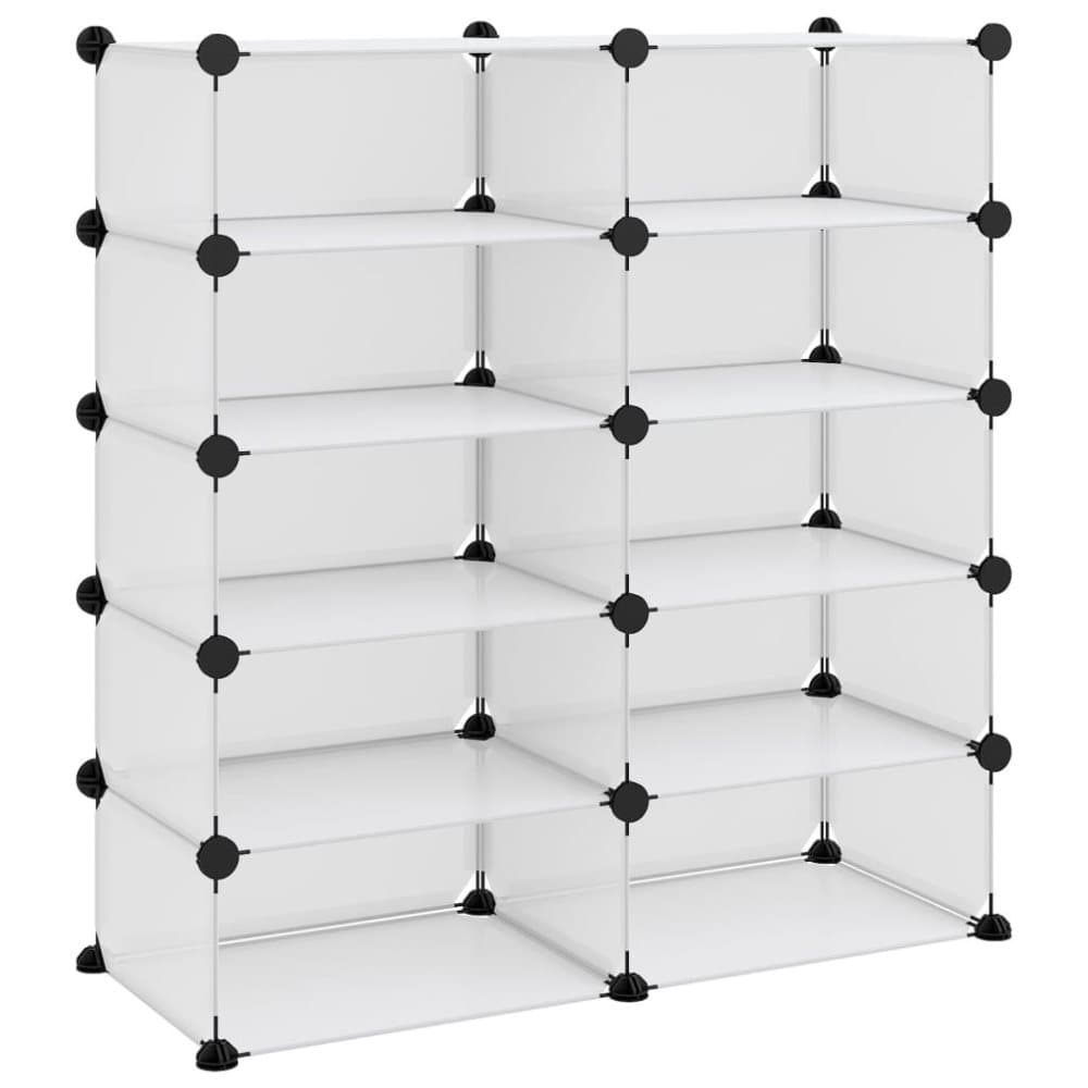 vidaXL Skohylla transparent 84x32x88,5 cm PP