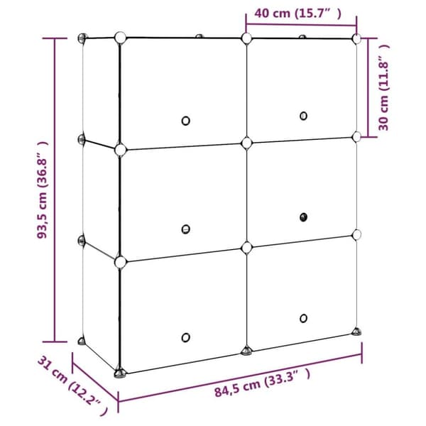 vidaXL Skohylla svart 84,5x31x93,5 cm PP