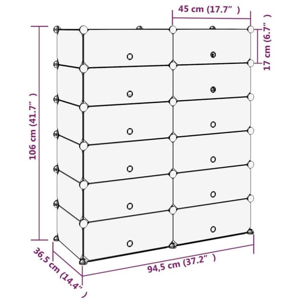 vidaXL Skostativ svart 94,5x36,5x106 cm PP