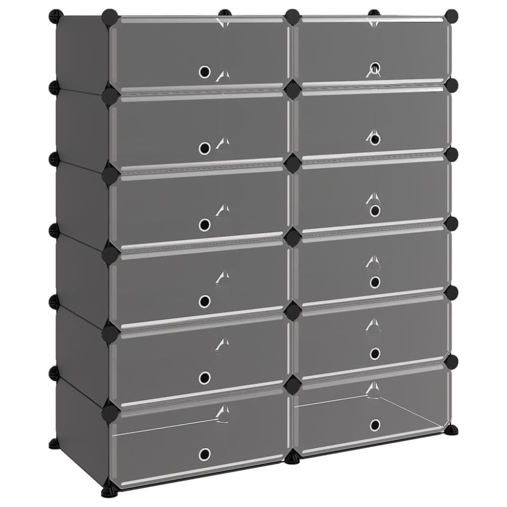 vidaXL Skohylla svart 94,5x36,5x106 cm PP