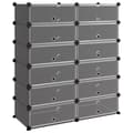 Miniatyrbilde 1 av 9: vidaXL Skostativ svart 94,5x36,5x106 cm PP