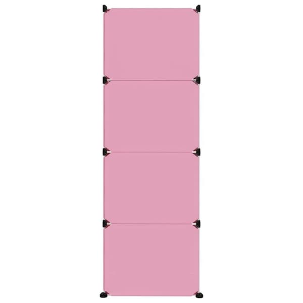 vidaXL Oppbevaringshylle med 12 kuber rosa PP