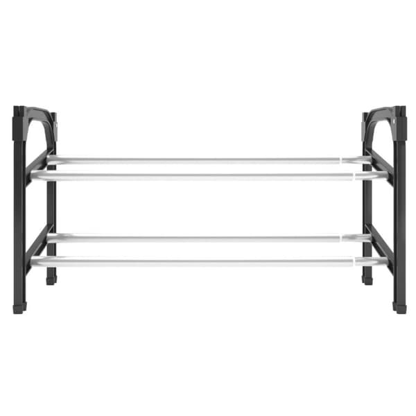 vidaXL Uttrekkbart skostativ med 2 hyller 119x24x37 cm