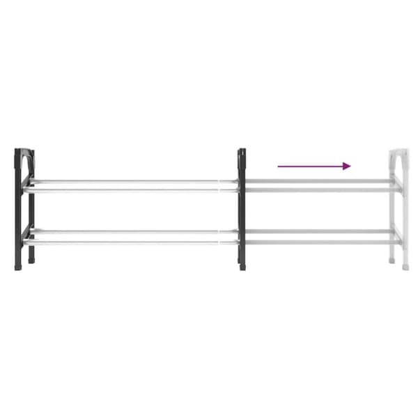 vidaXL Uttrekkbart skostativ med 2 hyller 119x24x37 cm