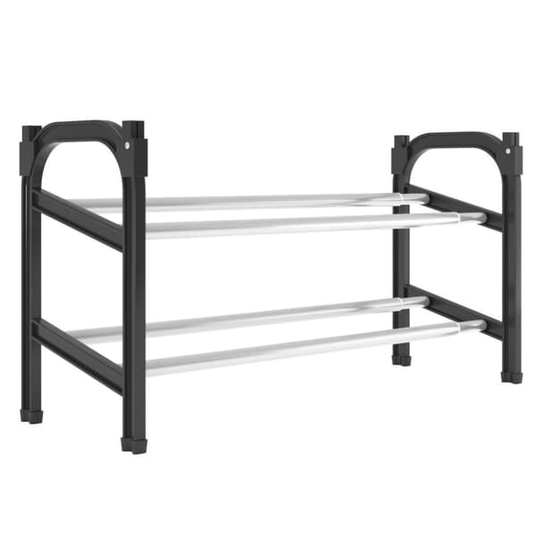 vidaXL Uttrekkbart skostativ med 2 hyller 119x24x37 cm