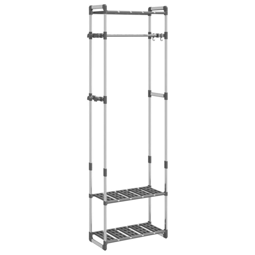 vidaXL Klädställning 3 våningar silver 59x29x192 cm aluminum