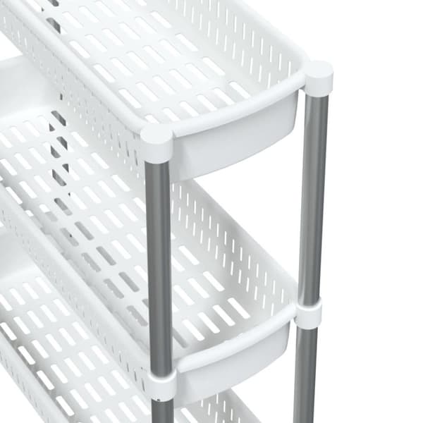 vidaXL Oppbevaringsvogn med 3 etasjer sølv og hvit aluminium