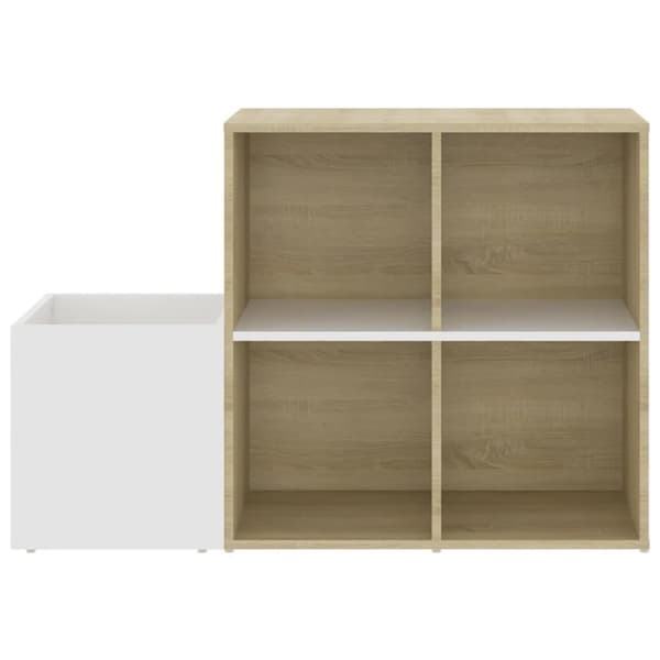 vidaXL Skohylla vit och sonoma-ek 105x35,5x70 cm konstruerat trä