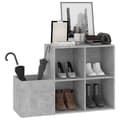 Miniatyrbilde 3 av 9: vidaXL Skoskap for gang betonggrå 105x35,5x70 cm konstruert tre