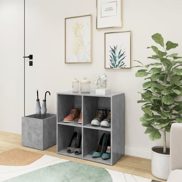 vidaXL Skoskap for gang betonggrå 105x35,5x70 cm konstruert tre