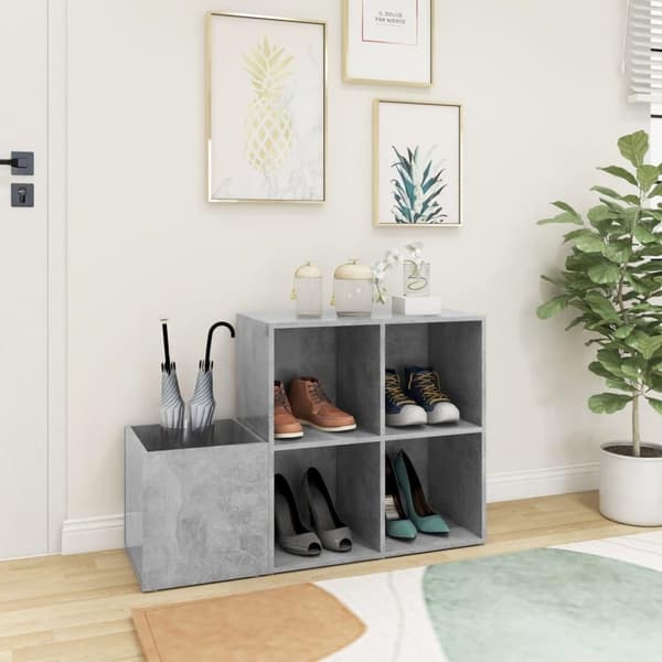vidaXL Skoskap for gang betonggrå 105x35,5x70 cm konstruert tre