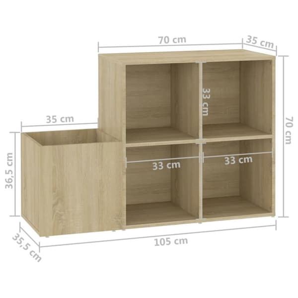 vidaXL Skoskåp sonoma-ek 105x35,5x70 cm konstruerat trä