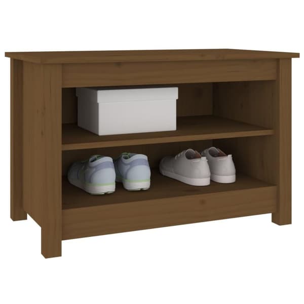 vidaXL Skobenk honningbrun 70x38x45,5 cm heltre furu