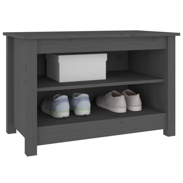 vidaXL Skobenk grå 70x38x45,5 cm heltre furu