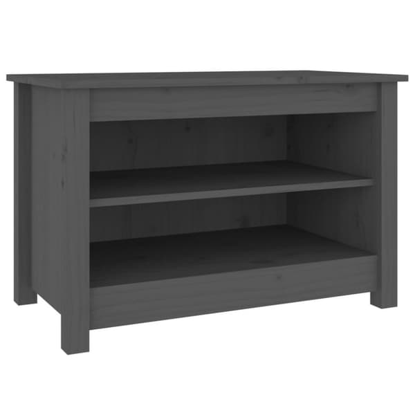 vidaXL Skobenk grå 70x38x45,5 cm heltre furu