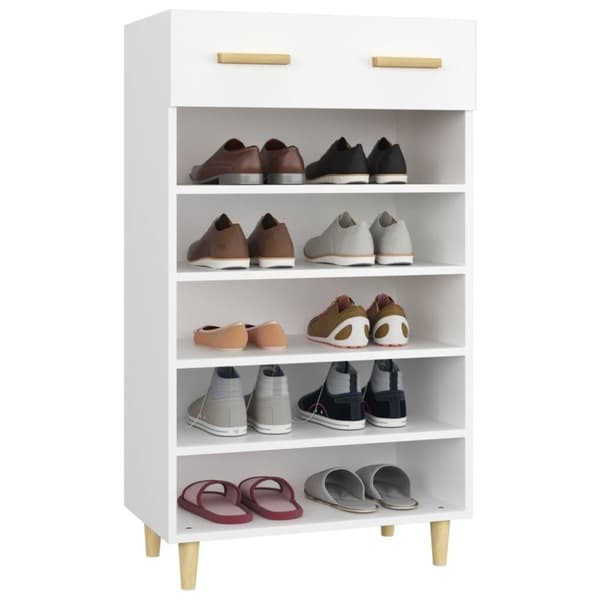 vidaXL Skoskap hvit 60x35x105 cm konstruert tre