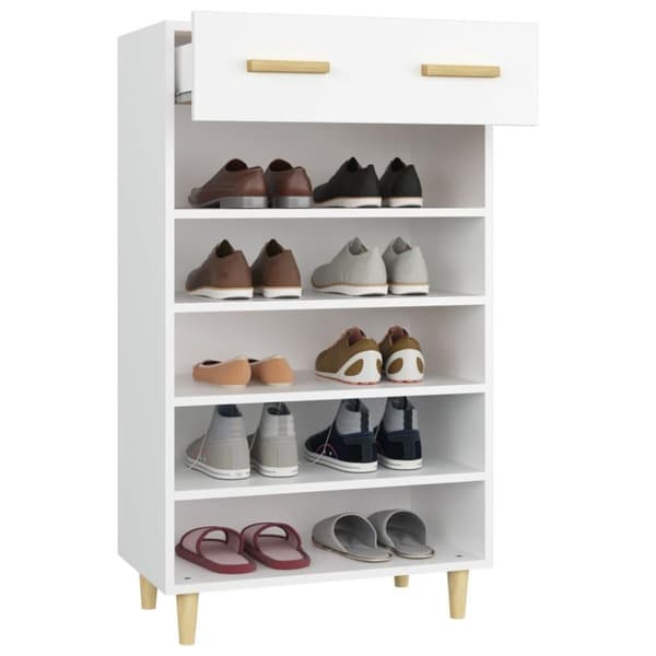 vidaXL Skoskap hvit 60x35x105 cm konstruert tre